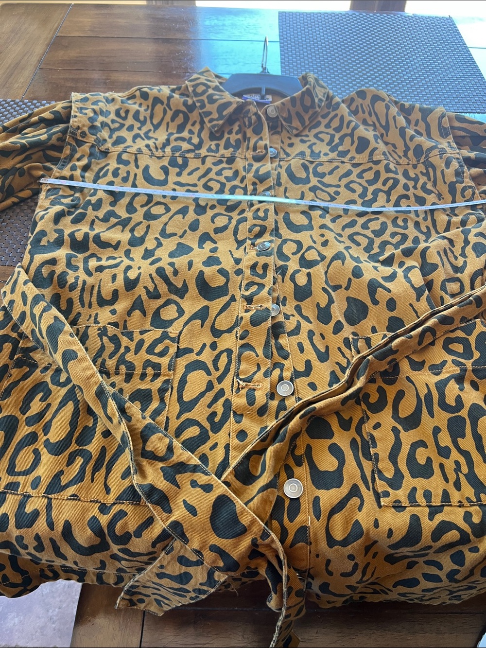 Future Collective Leopard Print Button-Front Shirt Dress - Picture 14 of 14